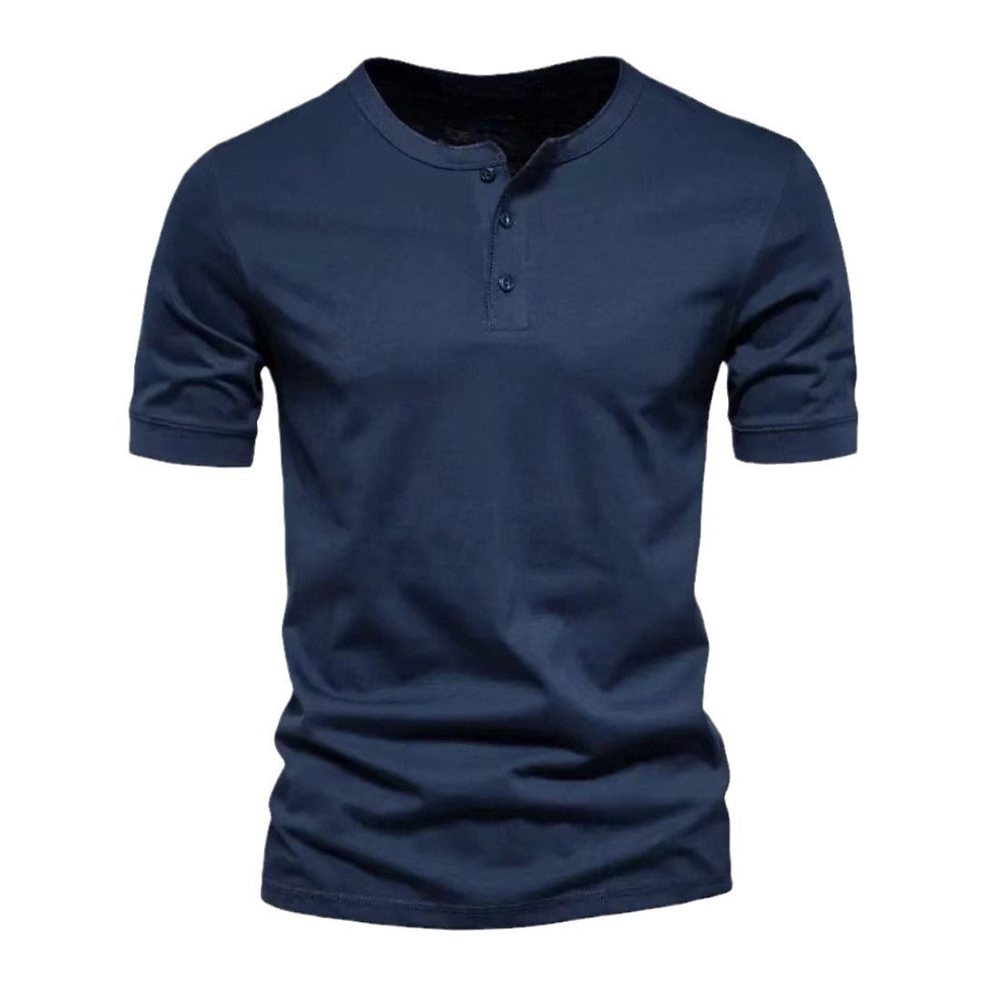 Men's Henley T-Shirt with stylish button closure and soft cotton material Lisslune