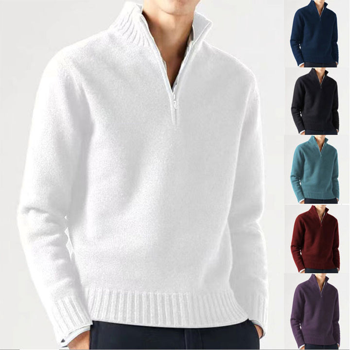 Men's sweater with high collar and modern zipper Lisslune