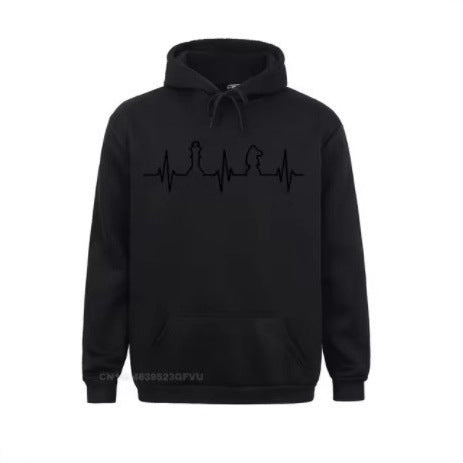 Women's Hoodie with Creative Chess Motif Lisslune