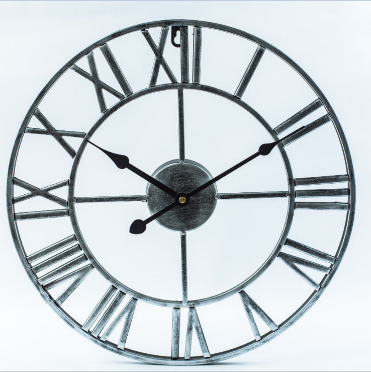 Lisslune | Roman Letters Large Silent Wall Clock 16 Inch Iron