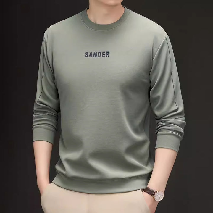 Men's sporty crew neck sweater with modern lettering Lisslune