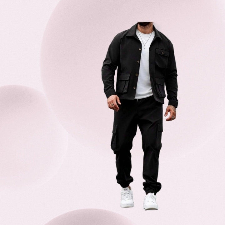 Men's Cargo Set with Versatile Pockets and Casual Design Lisslune