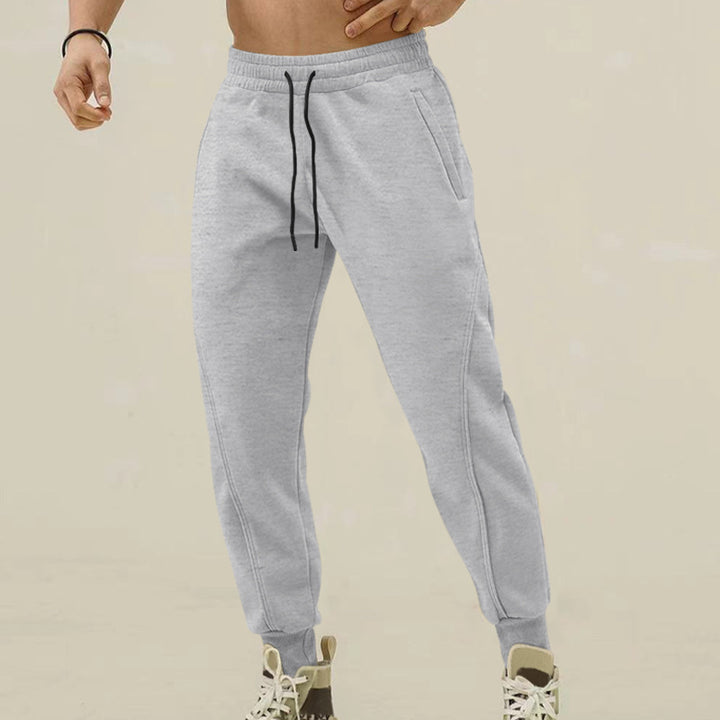Men's Comfortable Training Pants with Side Zip Pockets and Elastic Waistband Lisslune