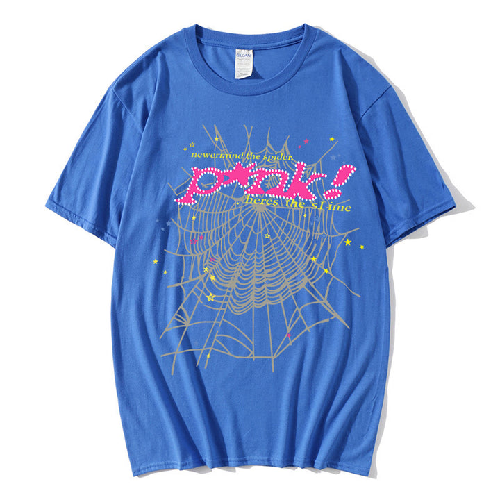 Women's casual T-shirt with creative spider web design Lisslune