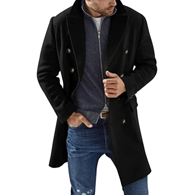 Men's double layer coat with classic cut and fashionable details Lisslune