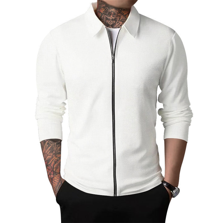 Men's cardigan with zipper and modern stand-up collar Lisslune