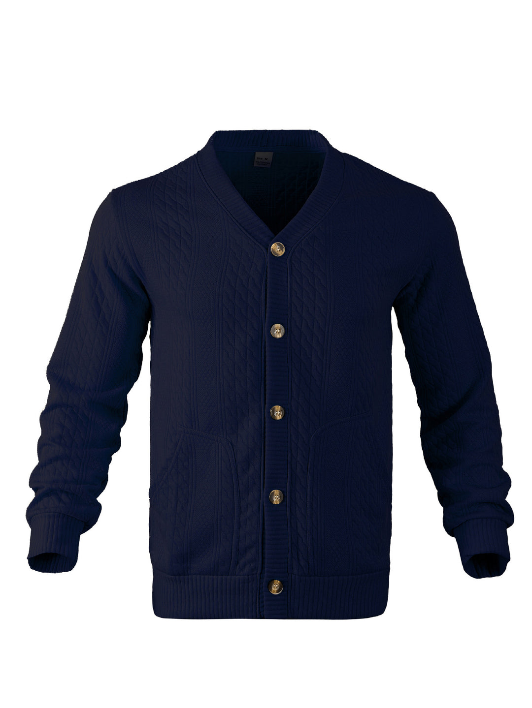 Men's cardigan with creative cable pattern Lisslune