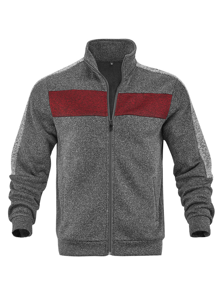 Men's sporty fleece jacket with high collar and reflective accents Lisslune