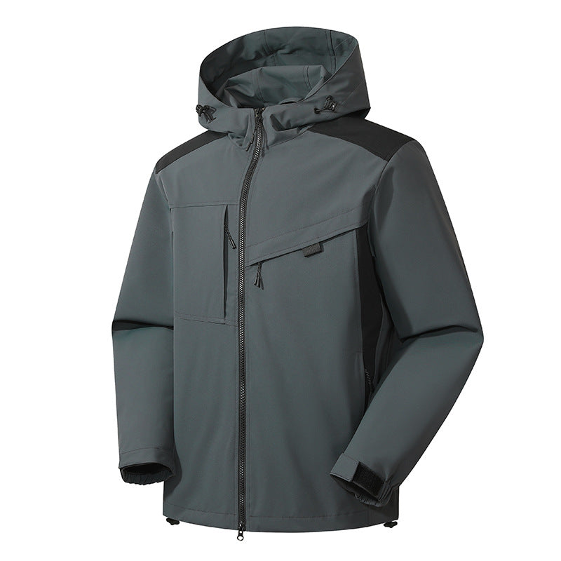 Men's multifunctional outdoor jacket with adjustable hood and strong zippers Lisslune