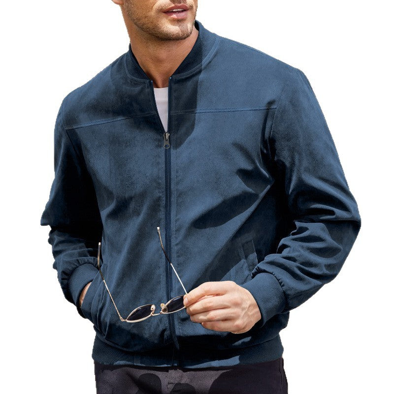 Men's bomber jacket made of soft artificial leather Lisslune