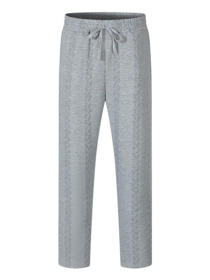 Men's Casual Stretch Pants with Drawstring and Textured Design Lisslune