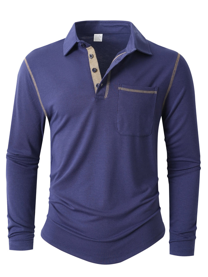 Men's Long Sleeve Polo Shirt Lisslune