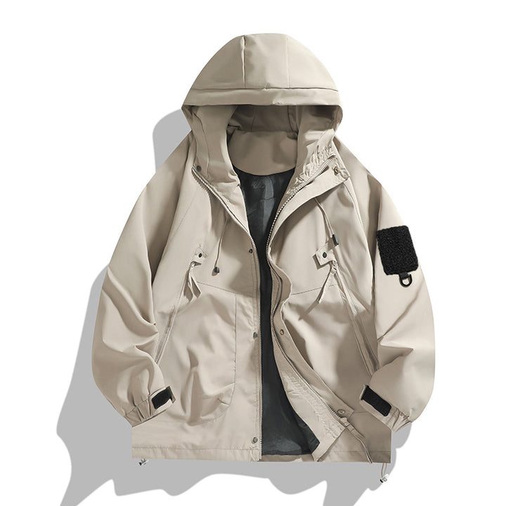 Men's lightweight outdoor jacket with modern pockets and adjustable hood collar Lisslune