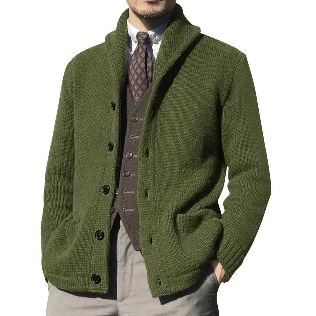 Men's cardigan in modern casual style with shawl collar Lisslune