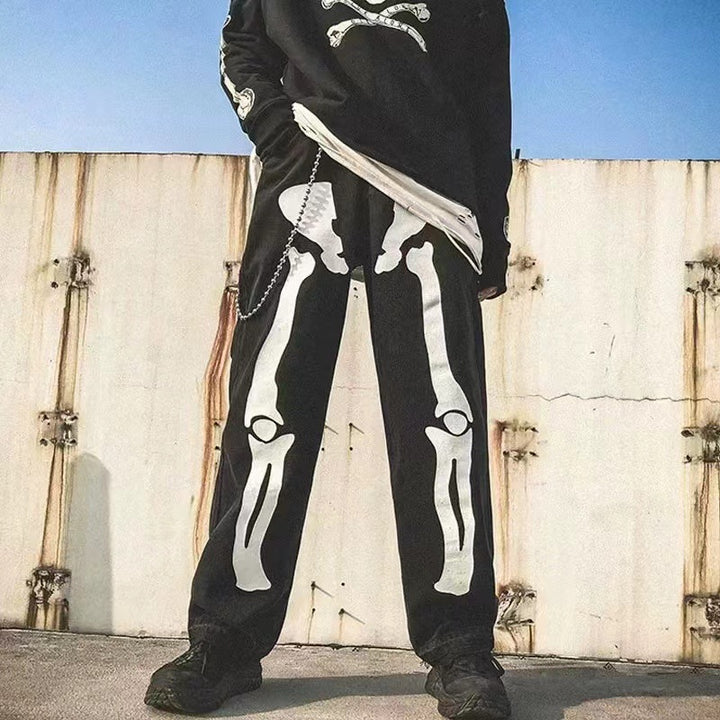 Women casual cargo pants with eye-catching skeleton design Lisslune