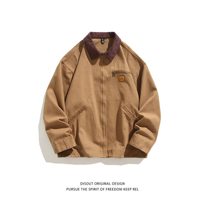 Men's robust leisure jacket with high collar and practical pockets Lisslune
