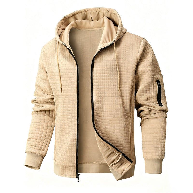Men's quilted jacket with hood and practical zipper Lisslune
