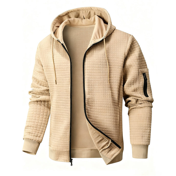 Men's quilted jacket with hood and practical zipper Lisslune