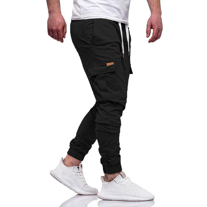 Men's Cargo Jogging Pants with Elastic Waistband and Multiple Pockets Lisslune