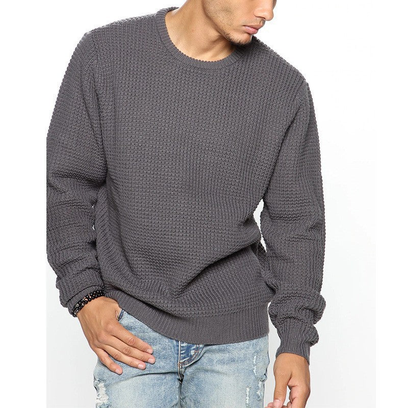 Men's casual knit sweater with loose fit and breathable structure Lisslune