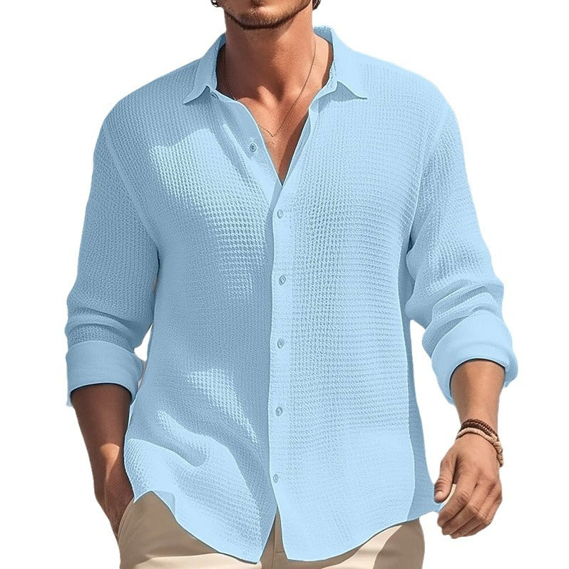 Men's long-sleeve shirt with textured fabric and modern cut Lisslune