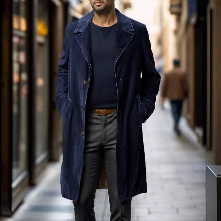 Men's elegant trench coat made of high-quality fabric with practical pockets Lisslune