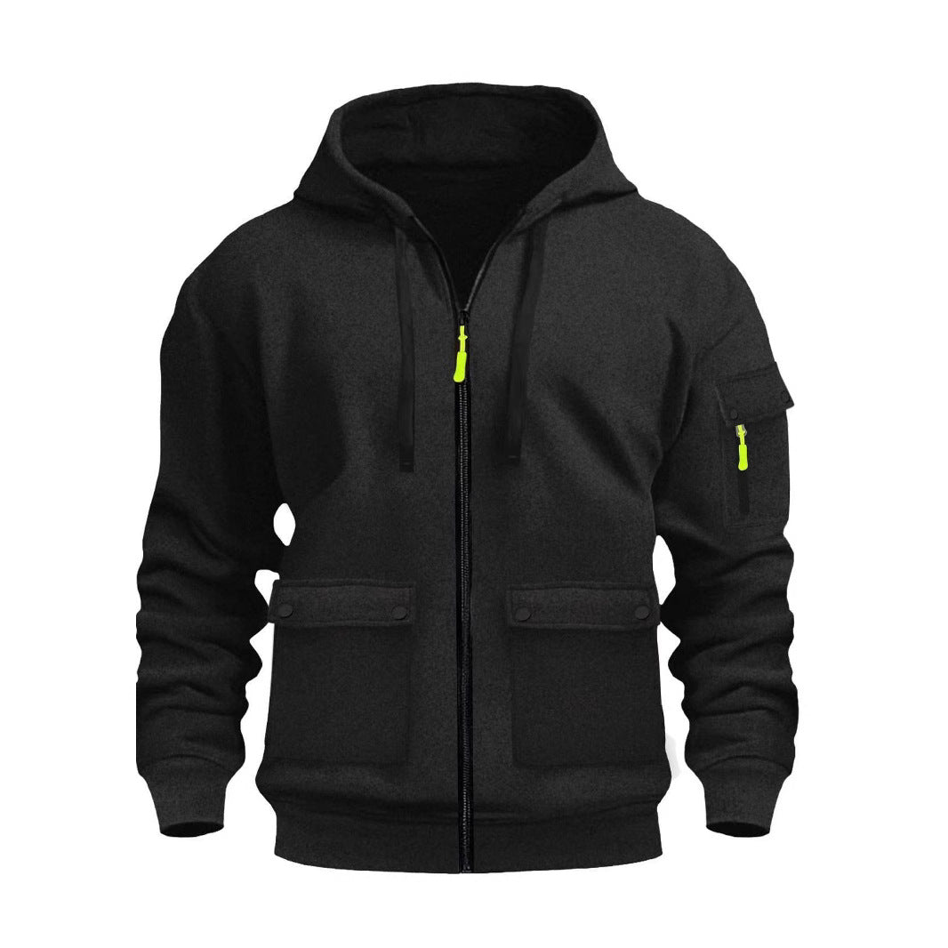 Men's functional hoodie jacket with multiple pockets Lisslune