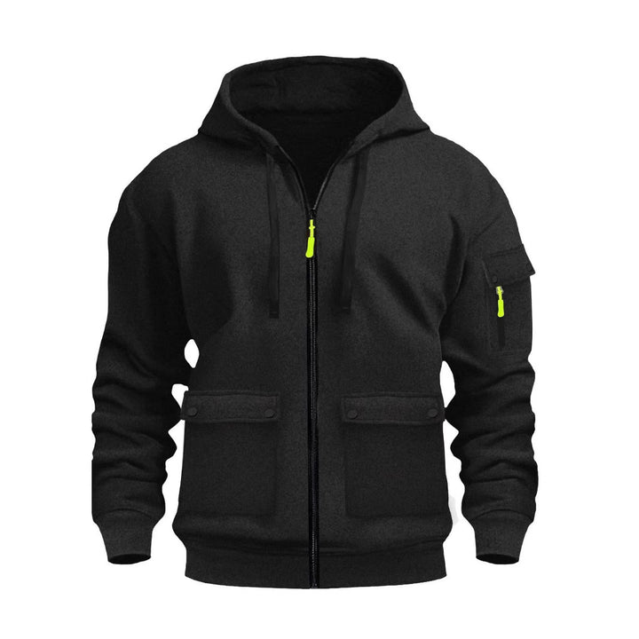 Men's functional hoodie jacket with multiple pockets Lisslune