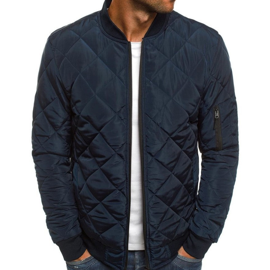 Men's quilted casual jacket with practical zipper and elastic cuffs Lisslune