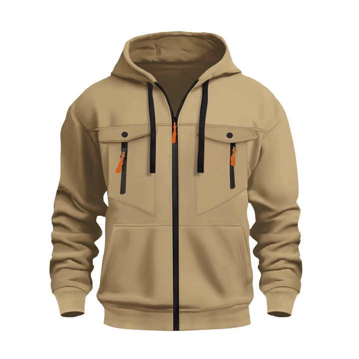 Men's hooded jacket with practical zip pockets and elastic cuffs Lisslune