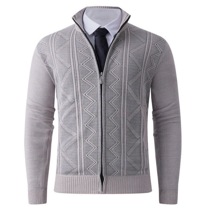 Men's cardigan with modern zipper and elegant patterns Lisslune