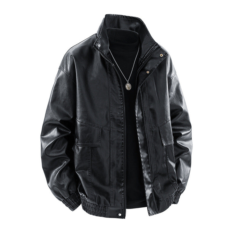 Men's Lightweight Synthetic Leather Jacket In Casual Style Lisslune