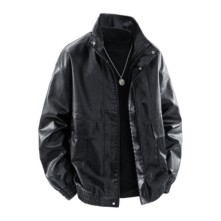 Men's Lightweight Synthetic Leather Jacket In Casual Style Lisslune