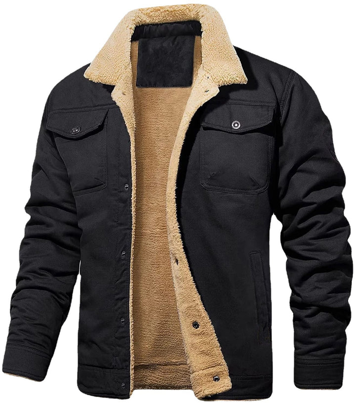 Men's utility jacket with warming lining and stylish lapel collar Lisslune