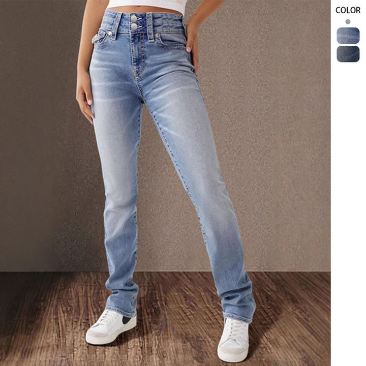 Ladies High-Waist Jeans in Vintage Look with figure-hugging fit Lisslune