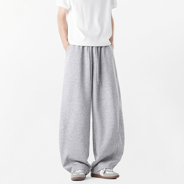 Men's casual, wide-cut leisure pants with elastic waistband and practical side pockets Lisslune