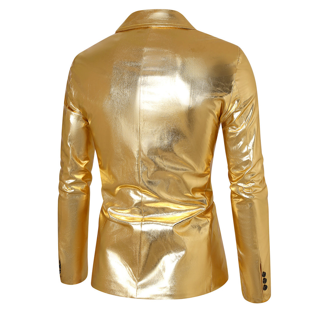 Men's shiny sequin blazer with double-breasted button closure Lisslune