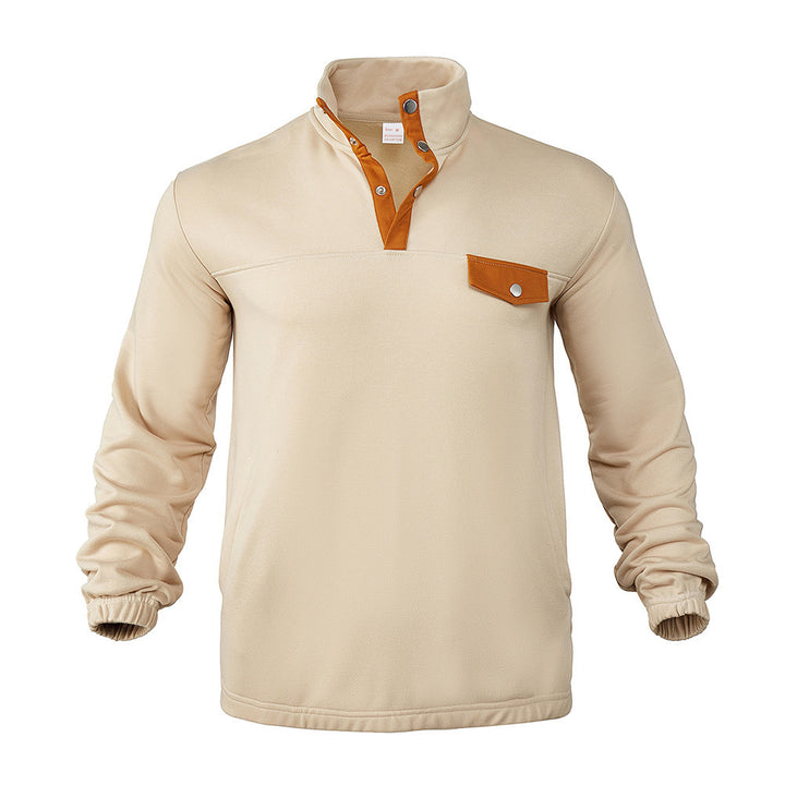 Men's quilted pullover with textured design and practical chest pocket Lisslune