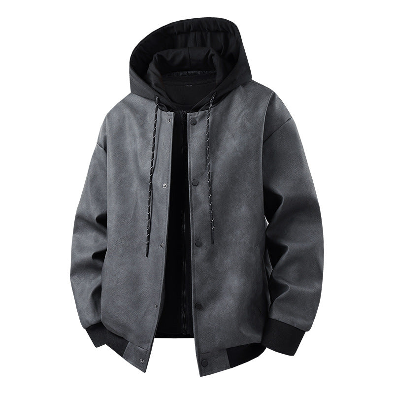 Men's stylish transitional jacket with removable hood and sporty accents Lisslune