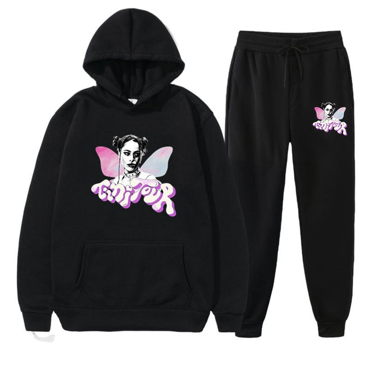 Women's sweatshirt and jogging pants set with creative graphic design Lisslune