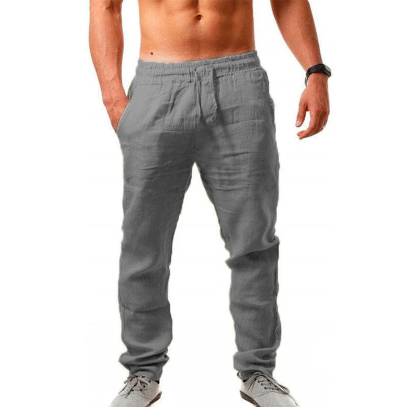 Men's airy linen pants in relaxed fit with practical drawstring Lisslune
