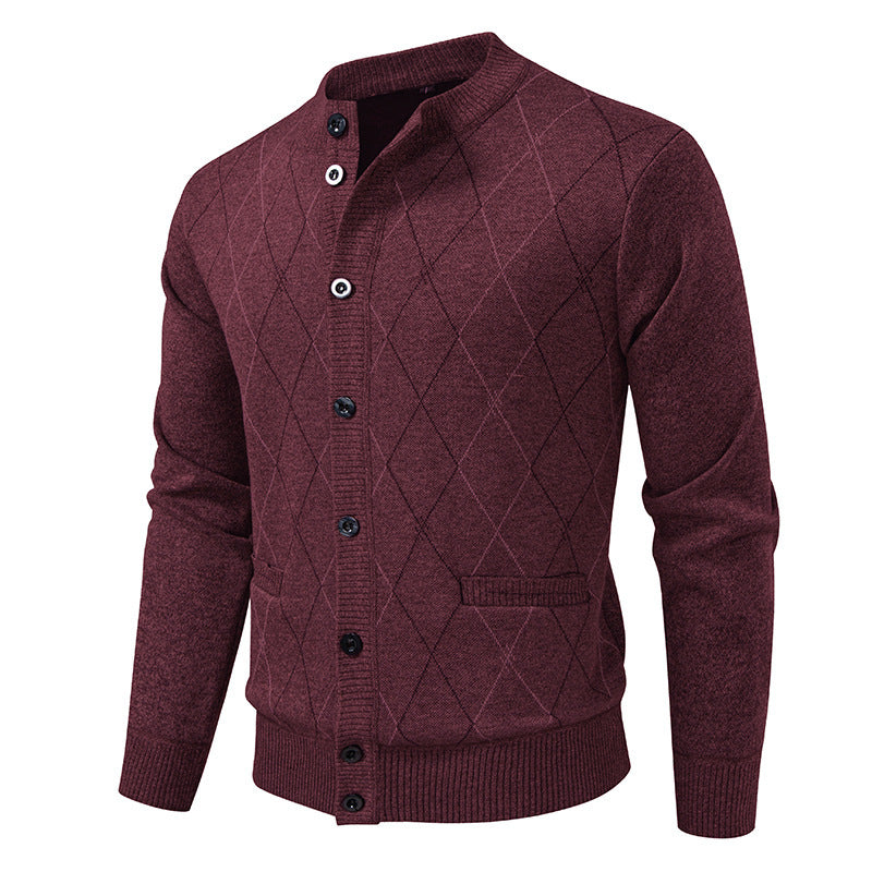 Men's cardigan with modern diamond pattern Lisslune