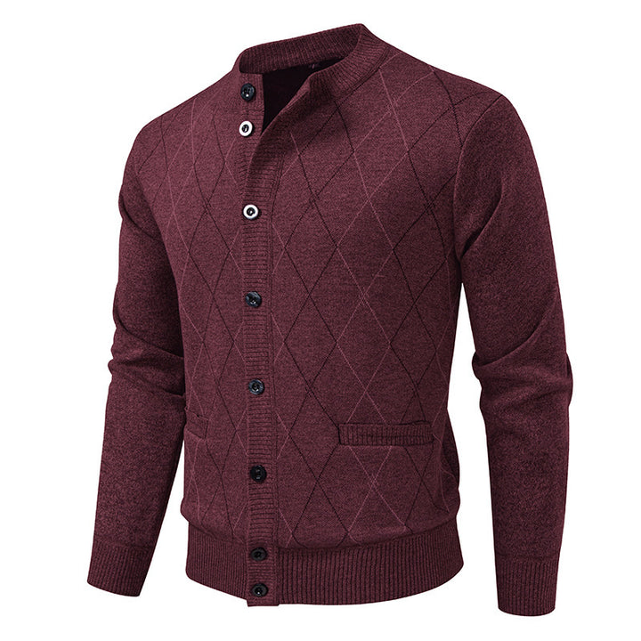 Men's cardigan with modern diamond pattern Lisslune