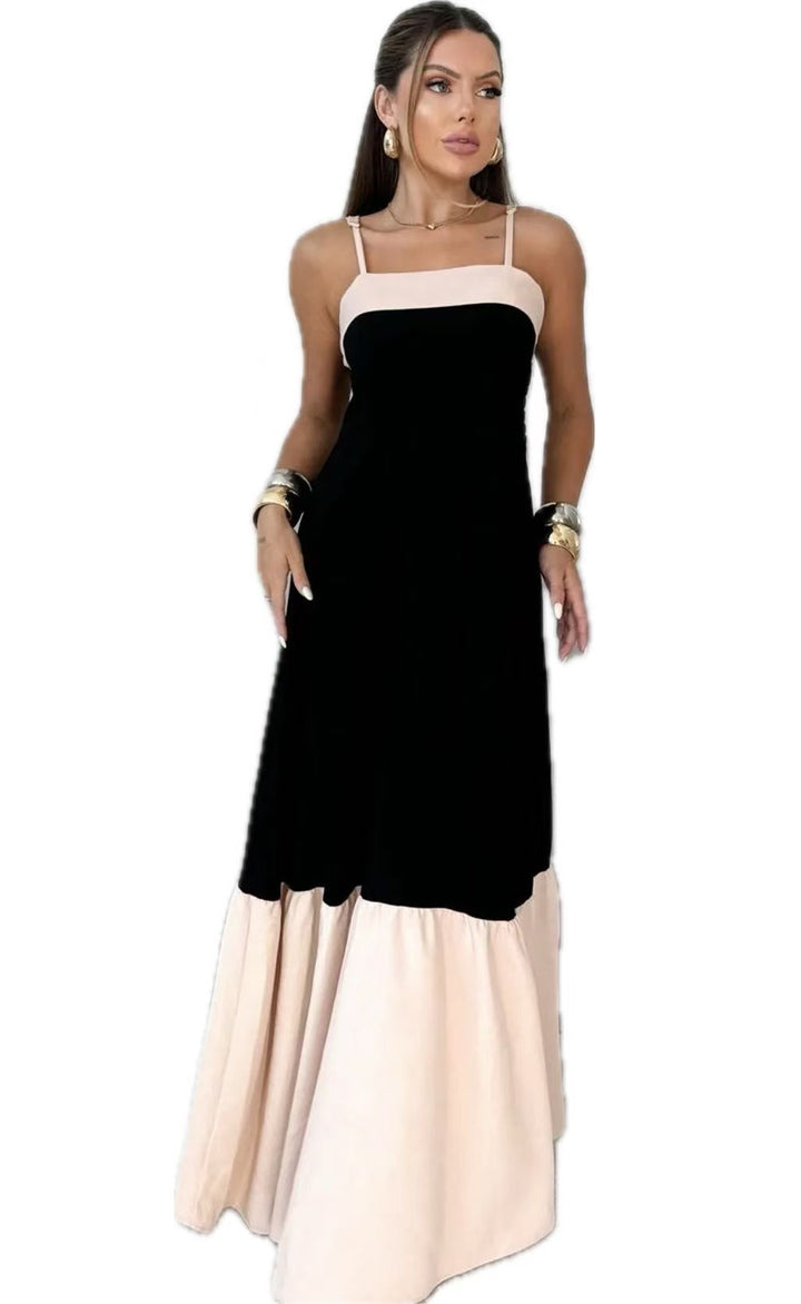 Ladies maxi dress made of high-quality cotton with contrasting hem Lune London