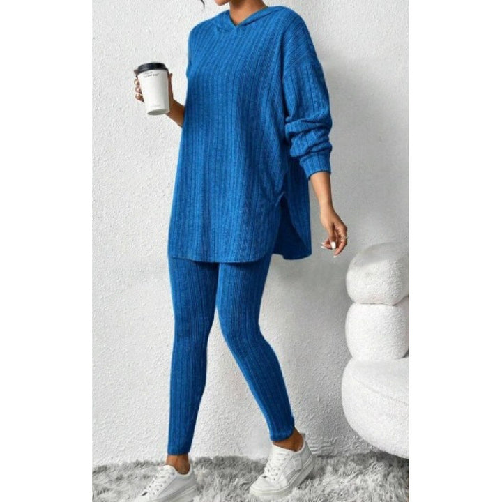 Damen Bequemes Lounge-Set mit Kapuze und schmalen Hosen Lisslune