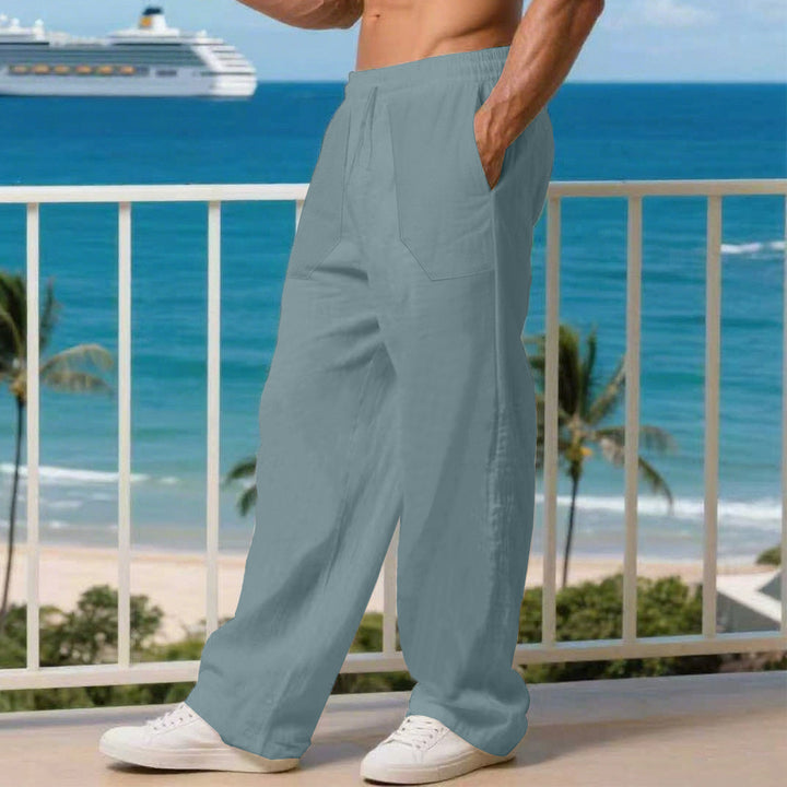 Men's leisure pants with elastic waistband and practical side pockets Lisslune