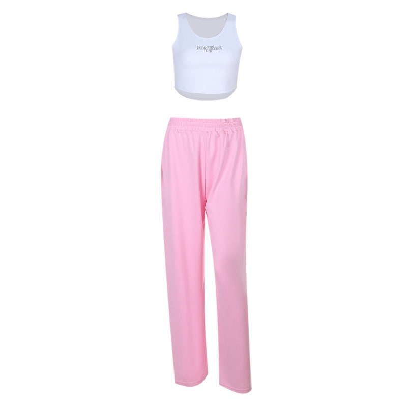 Women's comfortable leisure pants with elastic waistband and wide cut Lune London