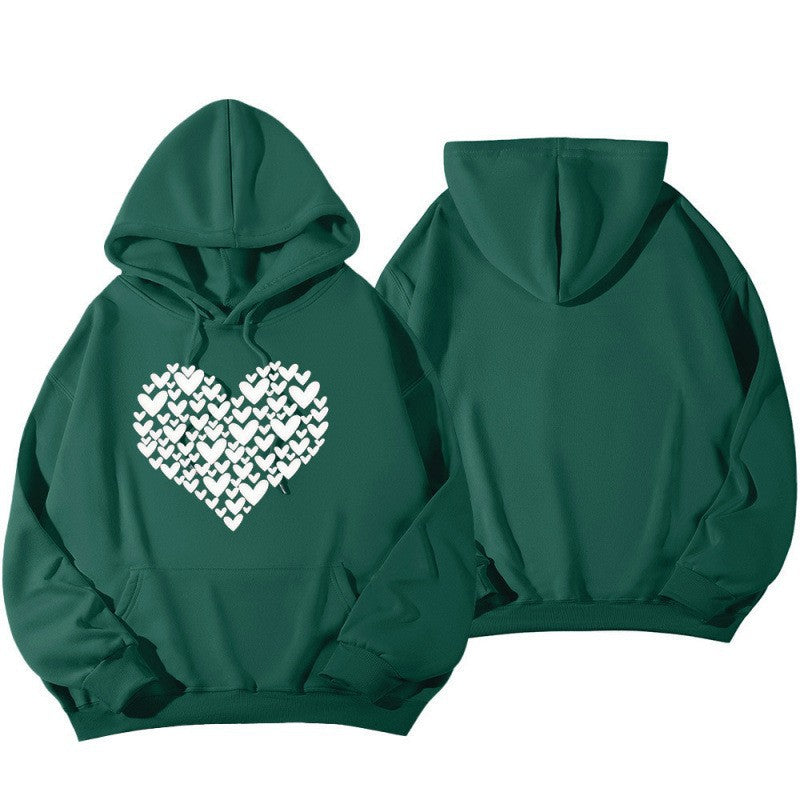 Women's Hoodie Sweatshirt with Large Heart Design Lisslune