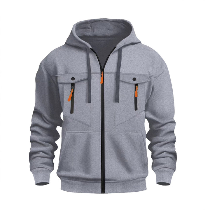 Men's hooded jacket with practical zip pockets and elastic cuffs Lisslune