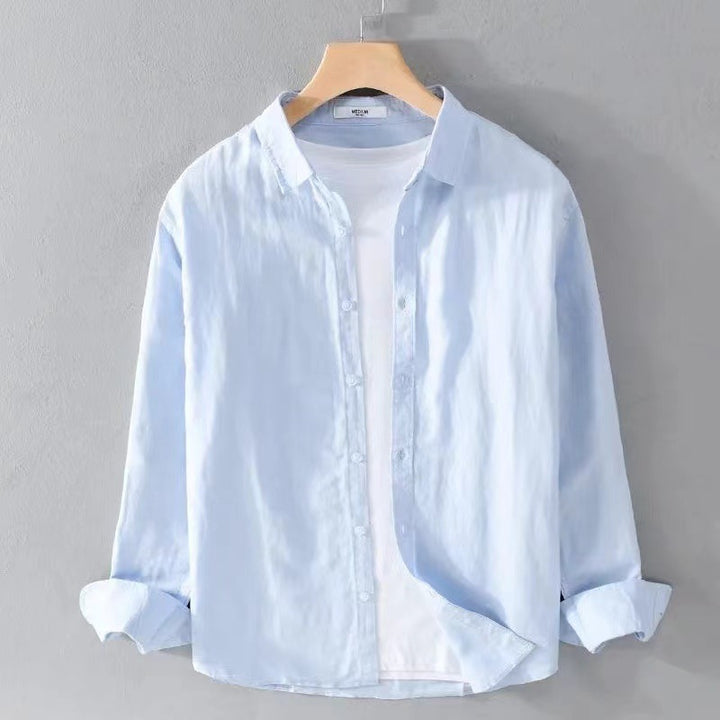 Men's casual cotton shirt with modern cut and practical details Lisslune